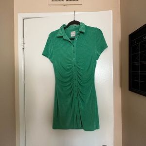 With jéan green tshirt dress